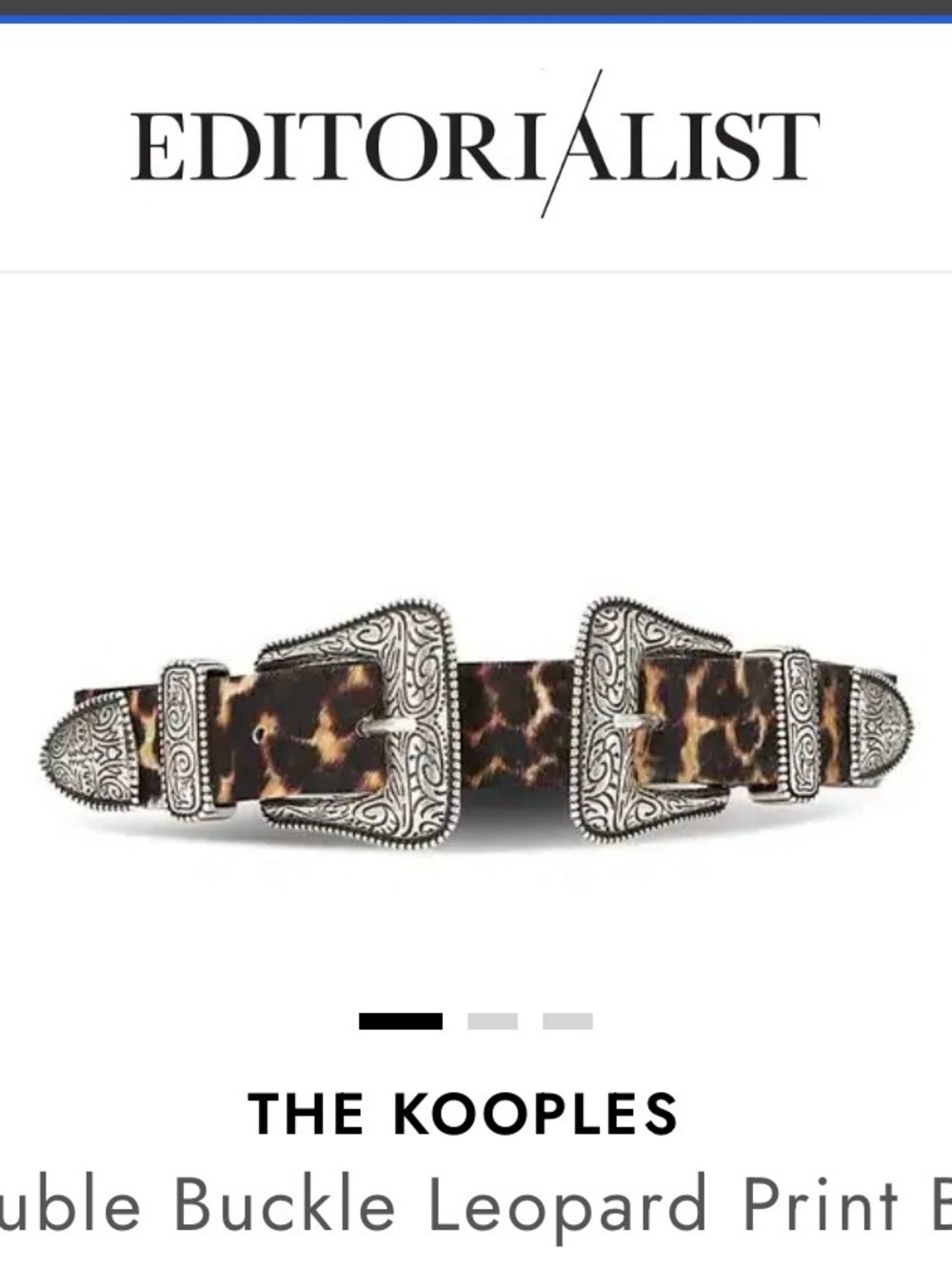 The Kooples Double Buckle Leopard Print Belt - Brown Leopard- small